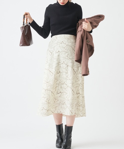 natural couture（ナチュラルクチュール）の「チューリップ柄スカート（スカート・レディース・アイボリー/オフホワイト/ブラック・FREE）」の14枚目の写真