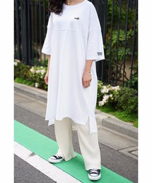 【CONVERSE/コンバース】切替Ｔワンピース　ワンポイント　サイドスリット入り ビッグシルエット