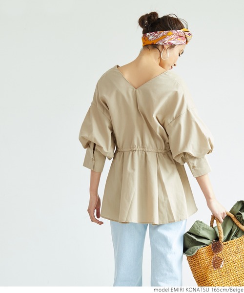 coca（coca）（コカ）の「ボリューム袖カシュクールブラウス（シャツ/ブラウス・レディース・ベージュ・ONE SIZE）」の9枚目の写真