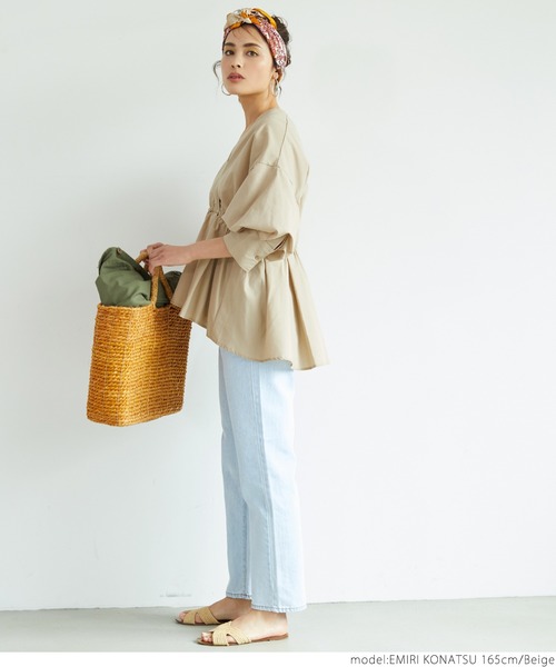 coca（coca）（コカ）の「ボリューム袖カシュクールブラウス（シャツ/ブラウス・レディース・ベージュ・ONE SIZE）」の6枚目の写真