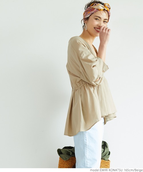 coca（coca）（コカ）の「ボリューム袖カシュクールブラウス（シャツ/ブラウス・レディース・ベージュ・ONE SIZE）」の8枚目の写真