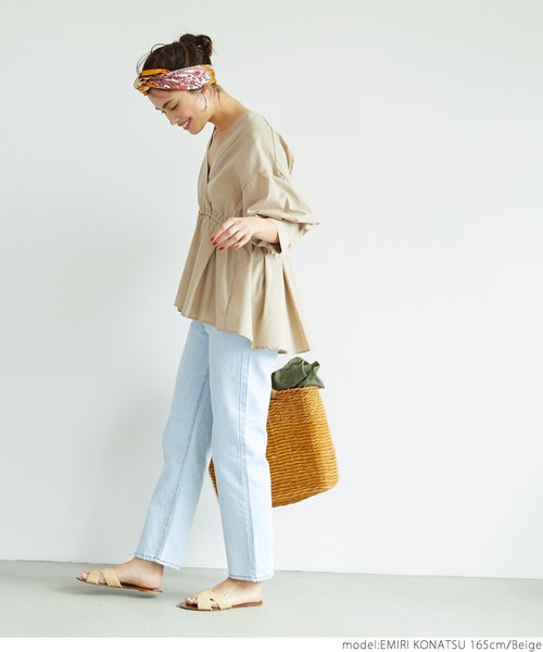 coca（coca）（コカ）の「ボリューム袖カシュクールブラウス（シャツ/ブラウス・レディース・ベージュ・ONE SIZE）」の5枚目の写真