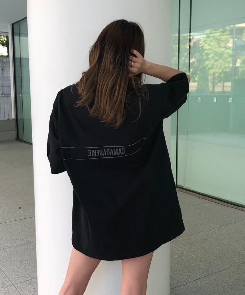 ENVYM（アンビー）の「サイドスウィッチングビッグＴ（Tシャツ/カットソー・レディース・グリーン/ブラック/ホワイト/グレー・FREE）」の22枚目の写真