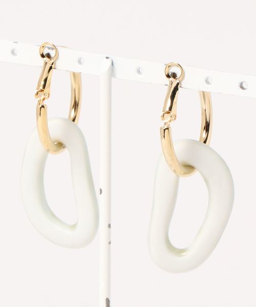 LAPUIS（ラピュイ）の「【Authentic Japan Made】Lapuis（ラピュイ）HASAMIパーツイヤリング（イヤリング・レディース・グレー/オフホワイト/ベージュ・FREE）」の4枚目の写真