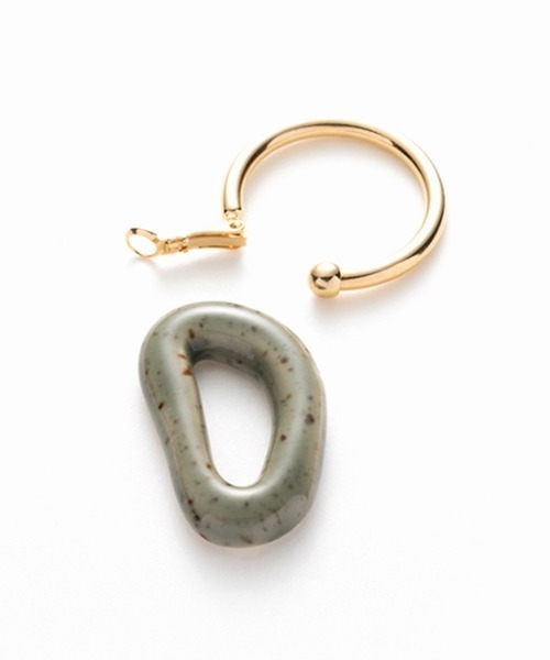 LAPUIS（ラピュイ）の「【Authentic Japan Made】Lapuis（ラピュイ）HASAMIパーツイヤリング（イヤリング・レディース・グレー/オフホワイト/ベージュ・FREE）」の12枚目の写真