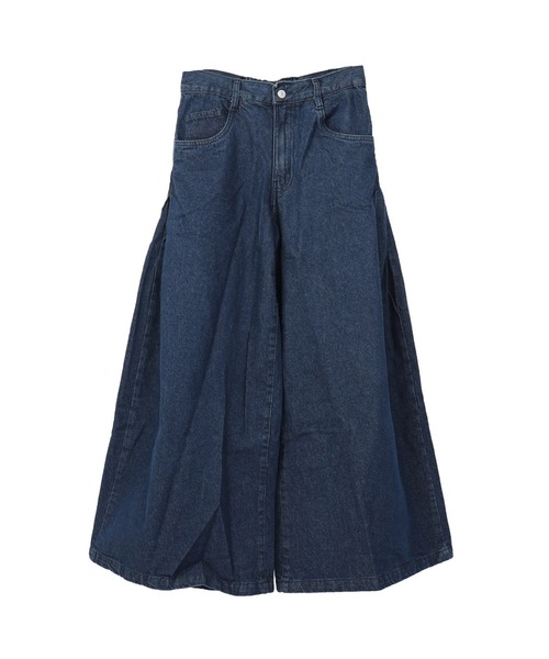 Fashion Letter（ファッションレター）の「ロング丈デニムバギーパンツ（デニムパンツ・レディース・ネイビー/ブルー・M/L）」の9枚目の写真