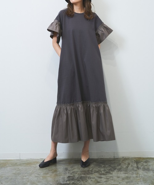 【WEB限定】異素材ドッキングカットワンピース