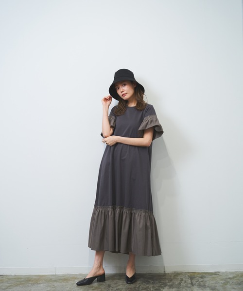 【WEB限定】異素材ドッキングカットワンピース