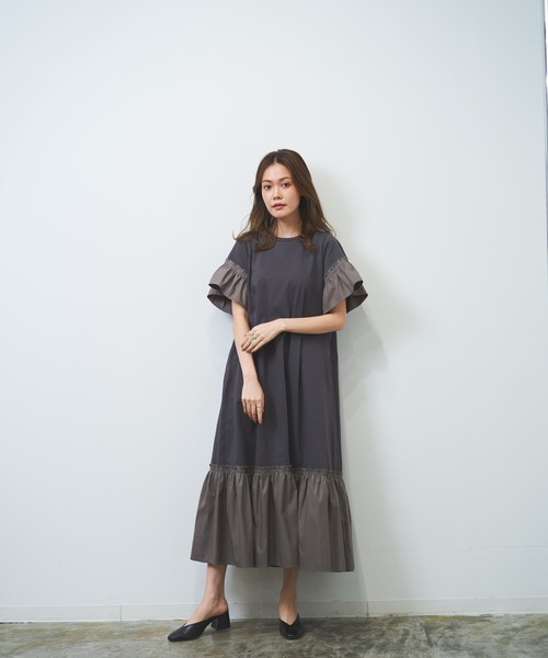 【WEB限定】異素材ドッキングカットワンピース