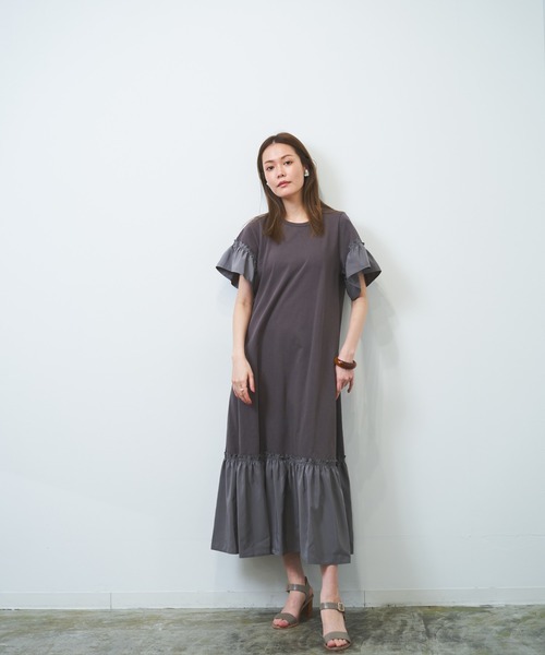 【WEB限定】異素材ドッキングカットワンピース