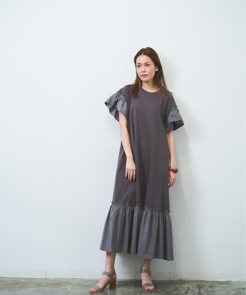 【WEB限定】異素材ドッキングカットワンピース