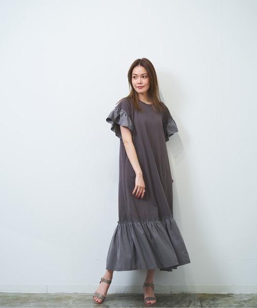 【WEB限定】異素材ドッキングカットワンピース