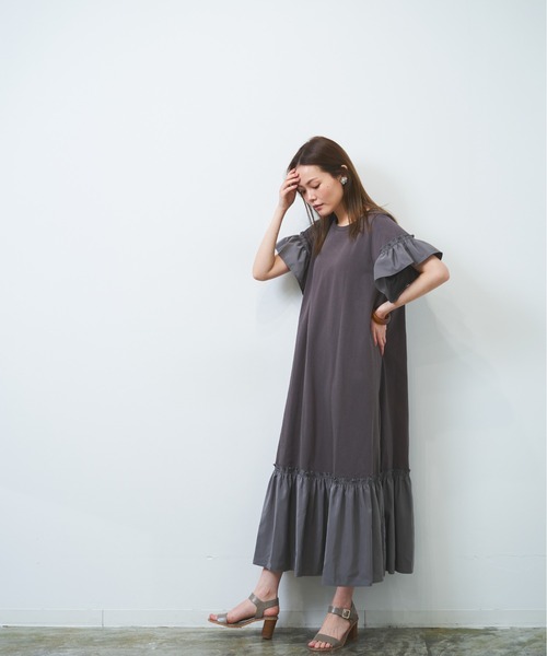 【WEB限定】異素材ドッキングカットワンピース