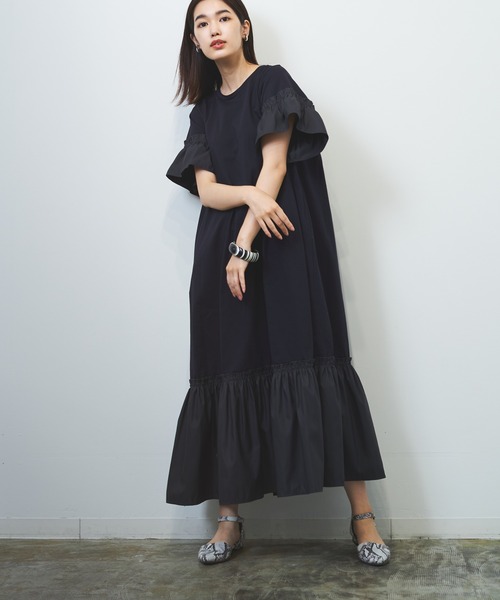 【WEB限定】異素材ドッキングカットワンピース