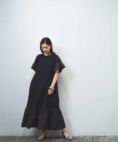 【WEB限定】異素材ドッキングカットワンピース