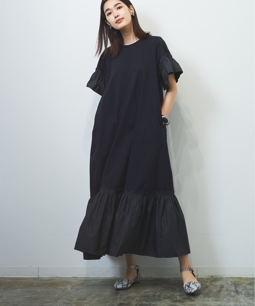 【WEB限定】異素材ドッキングカットワンピース