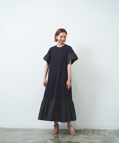 【WEB限定】異素材ドッキングカットワンピース