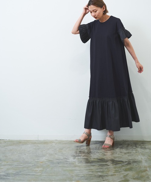 【WEB限定】異素材ドッキングカットワンピース
