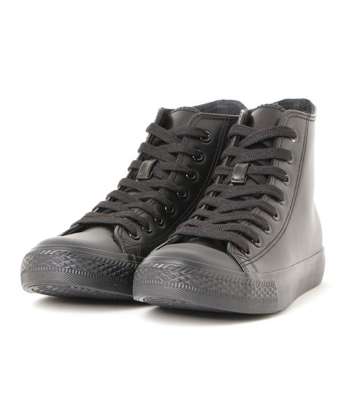 WEGO(ウィゴー)の「WEGO/フェイクレザーハイカットスニーカー(スニーカー・メンズ・ブラック・MEDIUM/LARGE/SMALL)」の2枚目の写真