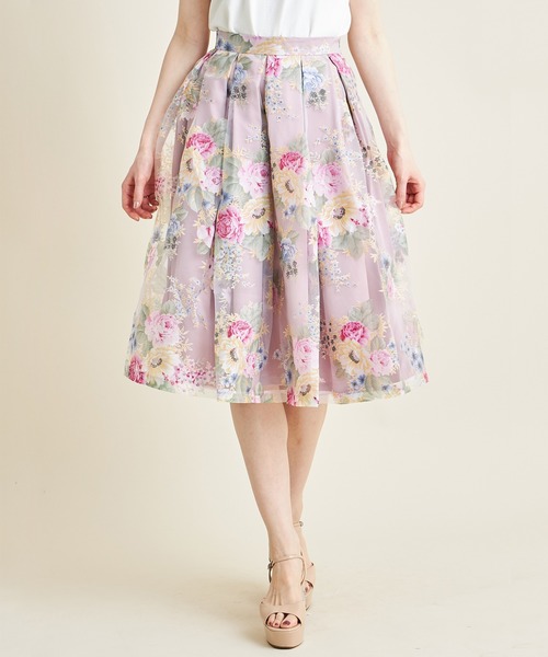オパールフラワープリントタックフレアスカート スカート Tocco Closet トッコ クローゼット のファッション通販 Zozotown