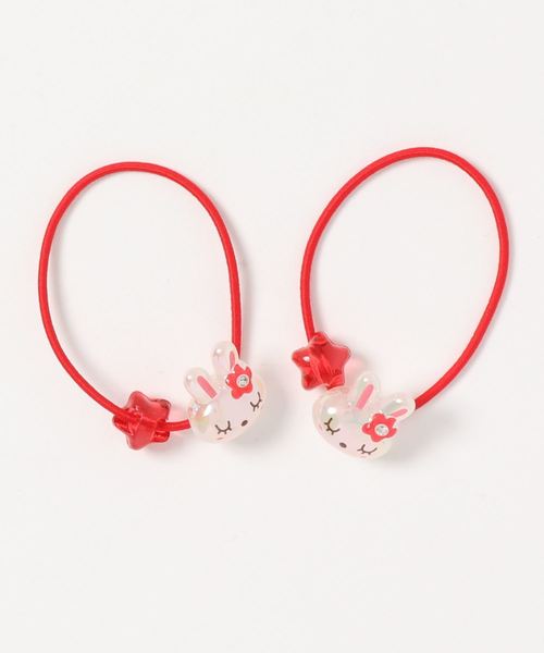 KP DECO（ケーピーデコ）の「mimiちゃんモチーフ付ヘアゴム（ヘアゴム・キッズ・レッド/ピンク/ラベンダー・FREE）」の3枚目の写真
