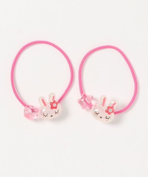 KP DECO（ケーピーデコ）の「mimiちゃんモチーフ付ヘアゴム（ヘアゴム・キッズ・レッド/ピンク/ラベンダー・FREE）」の2枚目の写真