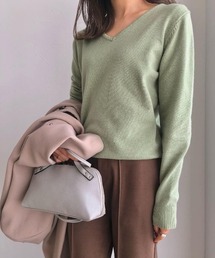 選べるネックプレミアムカシミヤタッチニット