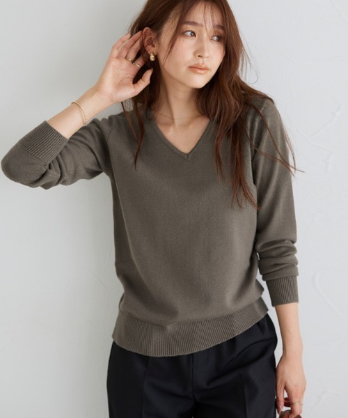 未使用品【CARLO PALAZZI×ERIBE】高級　カシミヤ　セーター セール】ネックが選べるプレミアムカシミヤタッチニット（ニット