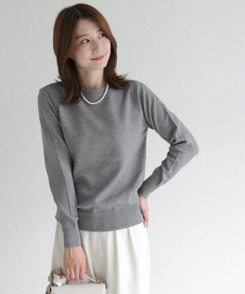 ネックが選べるプレミアムカシミヤタッチニット（ニット/セーター