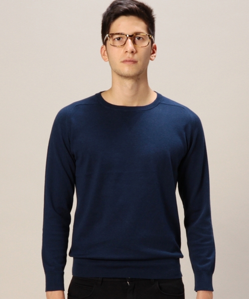 BEAUTY&YOUTH UNITED ARROWS（ビューティーアンドユースユナイテッドアローズ）の「BY コットン カシミヤ ニット ◆（ニット/セーター・メンズ・ホワイト/グレー/ロイヤルブルー・X-LARGE/LARGE/SMALL/MEDIUM）」の4枚目の写真