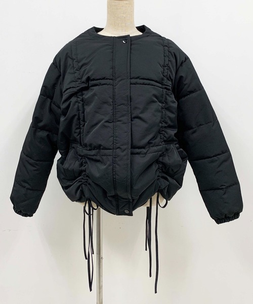 PICCIN(ピッチン)の「ギャザー中綿ジャケット(ブルゾン・レディース・ブラック/オフホワイト・M/L)」の13枚目の写真