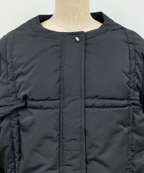 PICCIN(ピッチン)の「ギャザー中綿ジャケット(ブルゾン・レディース・ブラック/オフホワイト・M/L)」の16枚目の写真
