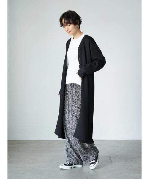 AMERICAN HOLIC（アメリカンホリック）の「フロントボタンロングカーディガン（カーディガン/ボレロ・レディース・ブラック/グレイッシュベージュ/DK.Gray・FREE）」の5枚目の写真