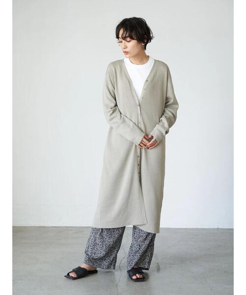 AMERICAN HOLIC（アメリカンホリック）の「フロントボタンロングカーディガン（カーディガン/ボレロ・レディース・ブラック/グレイッシュベージュ/DK.Gray・FREE）」の6枚目の写真