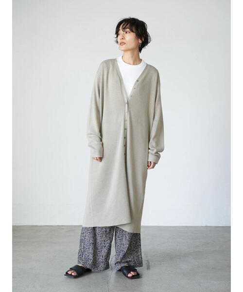 AMERICAN HOLIC（アメリカンホリック）の「フロントボタンロングカーディガン（カーディガン/ボレロ・レディース・ブラック/グレイッシュベージュ/DK.Gray・FREE）」の13枚目の写真