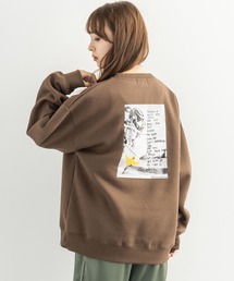 Mark Gonzales 別注 ビッグシルエット バックプリント 裏起毛 クルーネックスウェットトレーナー