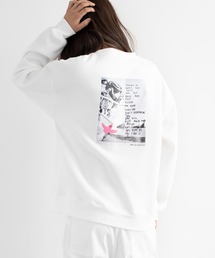 Mark Gonzales 別注 ビッグシルエット バックプリント 裏起毛 クルーネックスウェットトレーナー