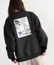 Mark Gonzales 別注 ビッグシルエット バックプリント 裏起毛 クルーネックスウェットトレーナー