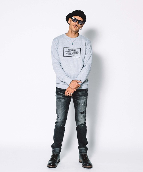 CRIMIE(クライミー)の「SWEAT BOX LOGO CREW NECK(スウェット・メンズ・ヘザーグレー/ブラック・XL/S/M/XXL/L)」の7枚目の写真