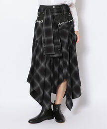ADDICT NOIR | @CHECK DENIM COMBI SKT(スカート)