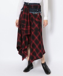 ADDICT NOIR | ADDICT NOIR/アディクト ノアー/CHECK DENIM COMBI SKT(スカート)
