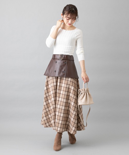 prose verse(プロズヴェール)の「トレンチレイヤード風スカート(スカート・レディース・ベージュ/グレー・フリ-)」の5枚目の写真