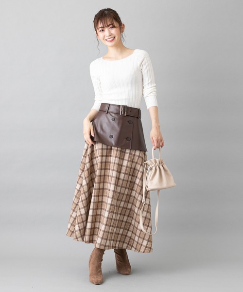 prose verse(プロズヴェール)の「トレンチレイヤード風スカート(スカート・レディース・ベージュ/グレー・フリ-)」の6枚目の写真