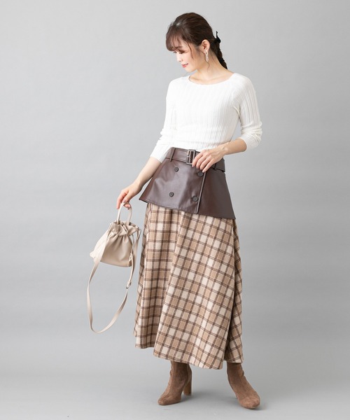 prose verse(プロズヴェール)の「トレンチレイヤード風スカート(スカート・レディース・ベージュ/グレー・フリ-)」の8枚目の写真