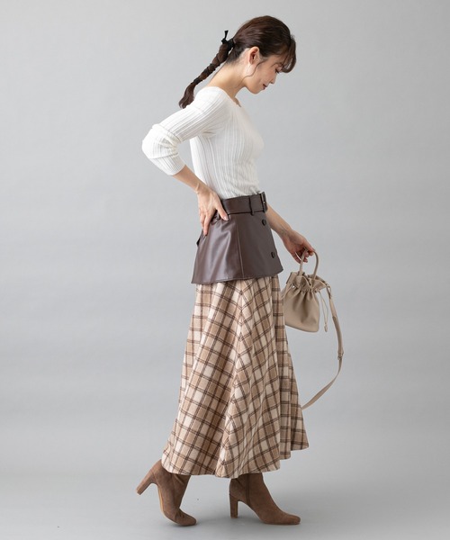 prose verse(プロズヴェール)の「トレンチレイヤード風スカート(スカート・レディース・ベージュ/グレー・フリ-)」の14枚目の写真