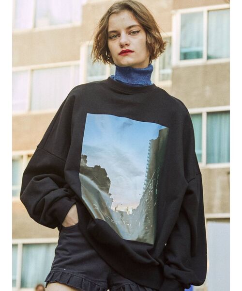 jouetie（ジュエティ）の「タートルレイヤードBIGプルオーバー（スウェット・レディース・オフホワイト/ブラック/ライトブルー・MEDIUM）」の5枚目の写真