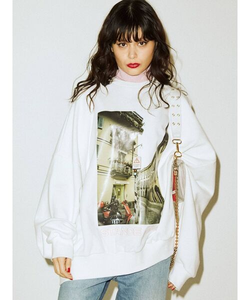 jouetie（ジュエティ）の「タートルレイヤードBIGプルオーバー（スウェット・レディース・オフホワイト/ブラック/ライトブルー・MEDIUM）」の12枚目の写真