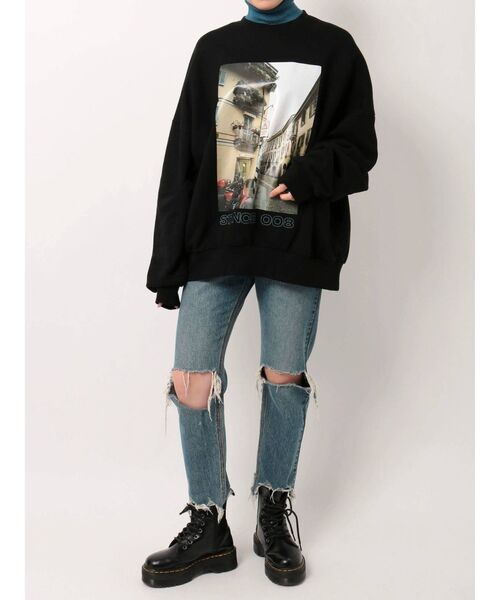 jouetie（ジュエティ）の「タートルレイヤードBIGプルオーバー（スウェット・レディース・オフホワイト/ブラック/ライトブルー・MEDIUM）」の16枚目の写真