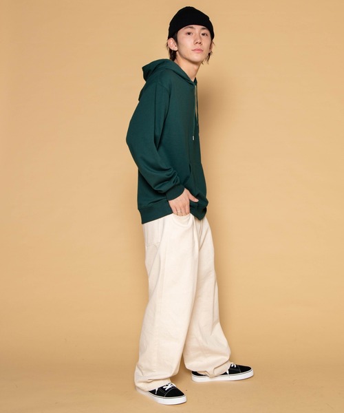 WEGO（ウィゴー）の「WEGO/ロゴ刺繍プルパーカー（パーカー・メンズ・オフホワイト/ダークグリーン・LARGE/MEDIUM/SMALL）」の3枚目の写真