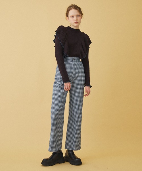 イネド INED ジャガード パンツ ストレートパンツ INED パンツ ジャガードパンツ「la veille by SUPERIOR CLOSET